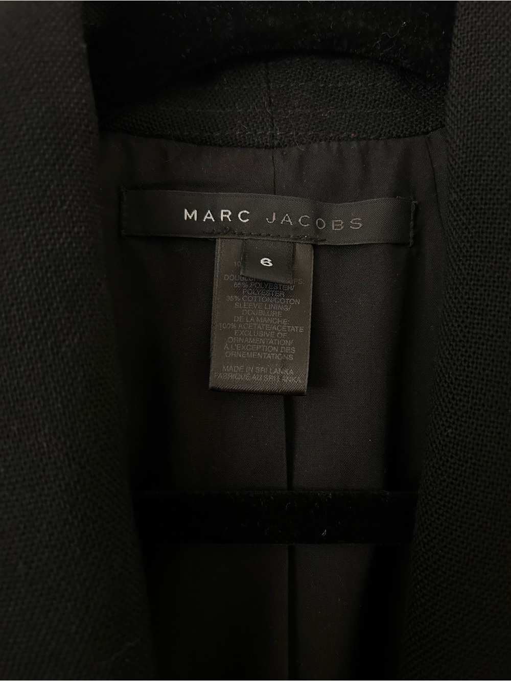 Vintage Marc Jacobs Black 100% Wool Blazer Jacket Owl Belt 6 Early 2000s Y2K - Picture 10 of 15